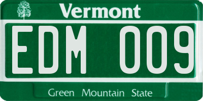 VT license plate EDM009