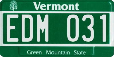VT license plate EDM031