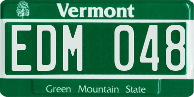VT license plate EDM048