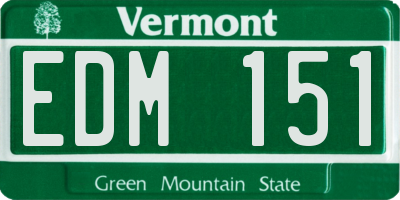 VT license plate EDM151