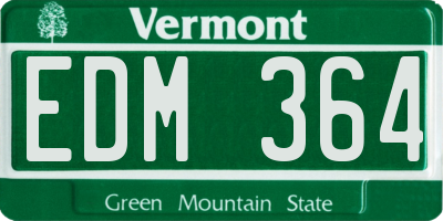 VT license plate EDM364
