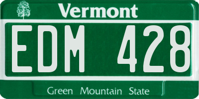 VT license plate EDM428