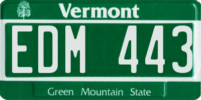 VT license plate EDM443