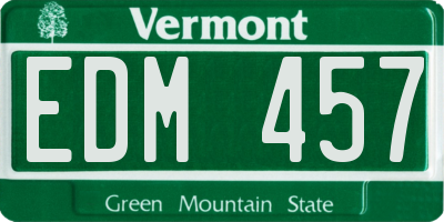 VT license plate EDM457
