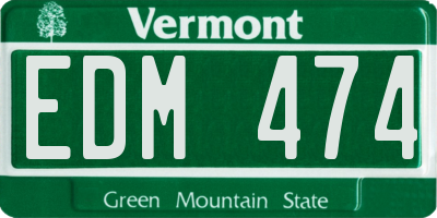 VT license plate EDM474