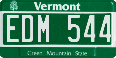 VT license plate EDM544