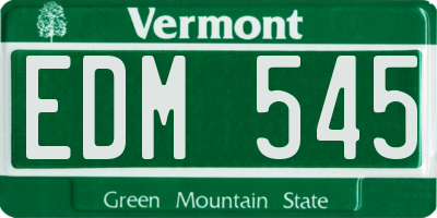VT license plate EDM545