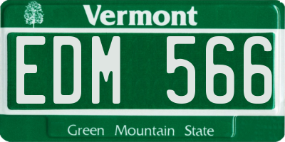 VT license plate EDM566