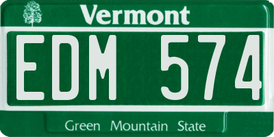 VT license plate EDM574