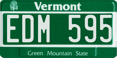 VT license plate EDM595