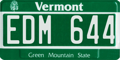 VT license plate EDM644