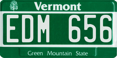 VT license plate EDM656
