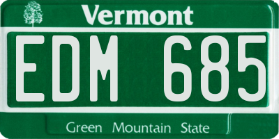 VT license plate EDM685