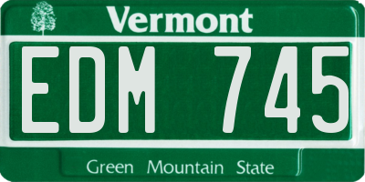VT license plate EDM745