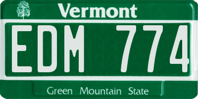 VT license plate EDM774