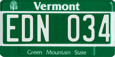 VT license plate EDN034
