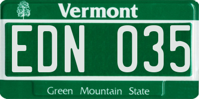 VT license plate EDN035