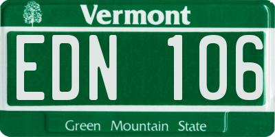 VT license plate EDN106