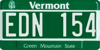 VT license plate EDN154