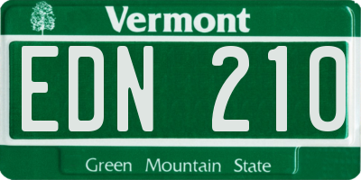 VT license plate EDN210