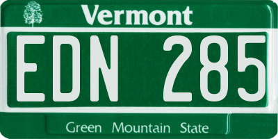 VT license plate EDN285