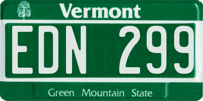 VT license plate EDN299