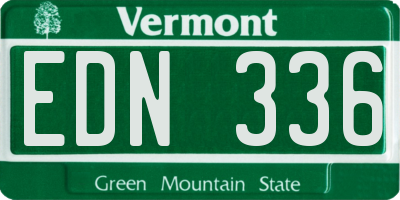 VT license plate EDN336
