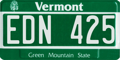 VT license plate EDN425