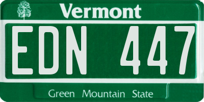 VT license plate EDN447
