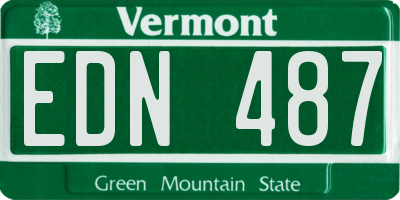VT license plate EDN487