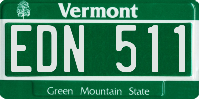 VT license plate EDN511