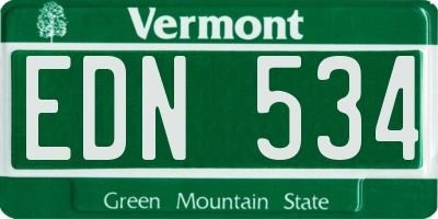 VT license plate EDN534