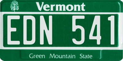 VT license plate EDN541