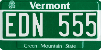 VT license plate EDN555