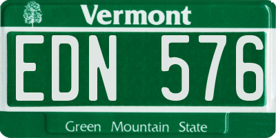 VT license plate EDN576
