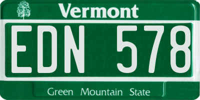 VT license plate EDN578