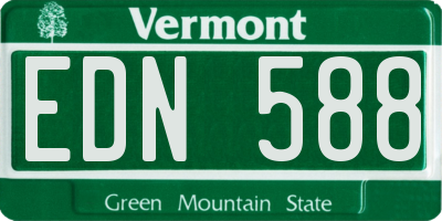 VT license plate EDN588