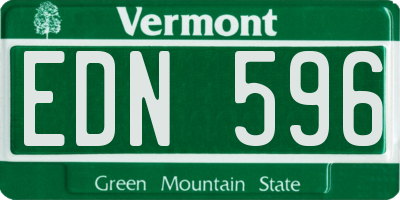 VT license plate EDN596