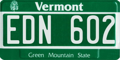 VT license plate EDN602