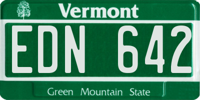 VT license plate EDN642