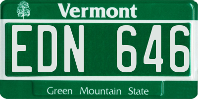 VT license plate EDN646