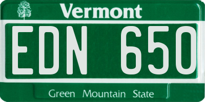 VT license plate EDN650
