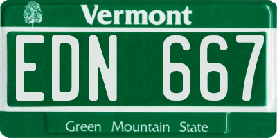VT license plate EDN667