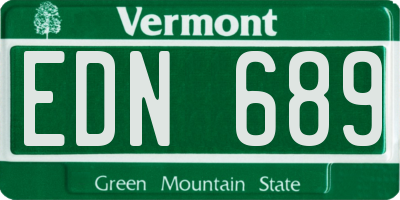 VT license plate EDN689