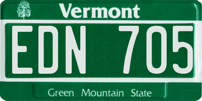VT license plate EDN705