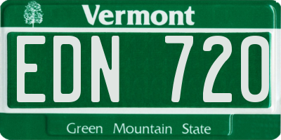 VT license plate EDN720