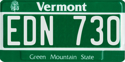 VT license plate EDN730