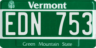 VT license plate EDN753