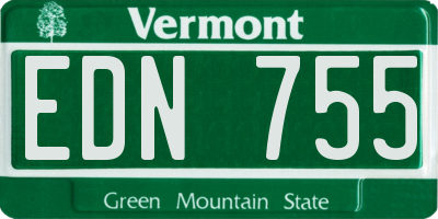 VT license plate EDN755