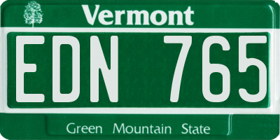 VT license plate EDN765